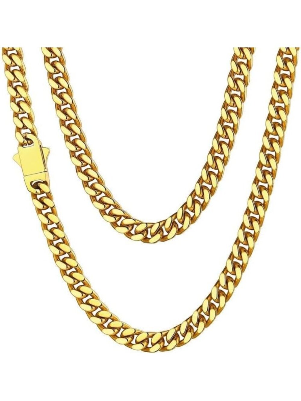 Stylish Cuban Link Chain Necklace for Men - Waterproof Stainless Steel Jewelry